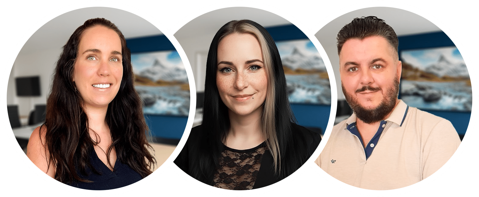 Audrey, Sandrine et Semir, équipe communication de YETY à Sion en Valais