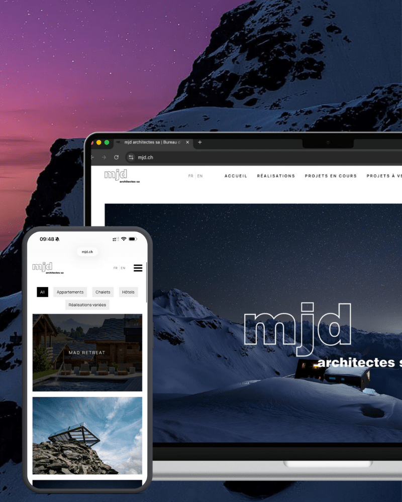 Création de site web vitrine pour mjd architectes, bureau d'architecture